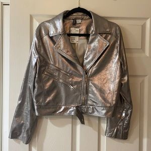H&M silver moto jacket
